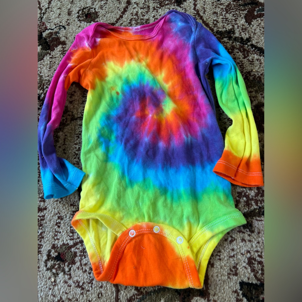 Carters Baby Boys Cotton Long Sleeve Onesie Tie Dye Handmade